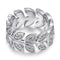 Women's Wide Version Of Sterling Plateado Ring With Horse Eye Micro Inlaid With Diamond Leaves Plateado US size5