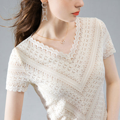 Blusa Occidental Encaje Francés para Mujer - Image 5