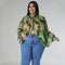 Blusa de Gasa Talla Grande con Cuello Redondo y Tirantes Ajustables
