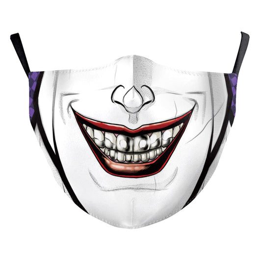 Blue double-layer ear-hanging face mask with a colorful Day of the Dead and cartoon skull pattern. - Image 7