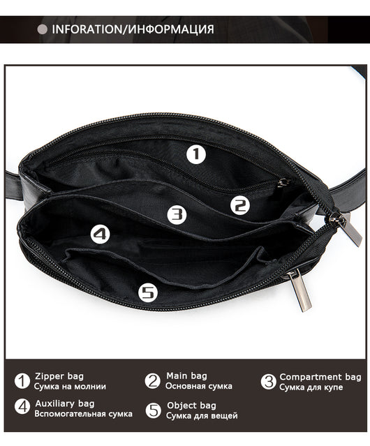 Bolsa Diagonal de Cuero Casual Unisex - Image 5