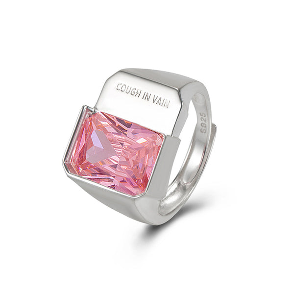 Anillo de Plata 925 con Circón Naranja - Colección Elegancia Coreana