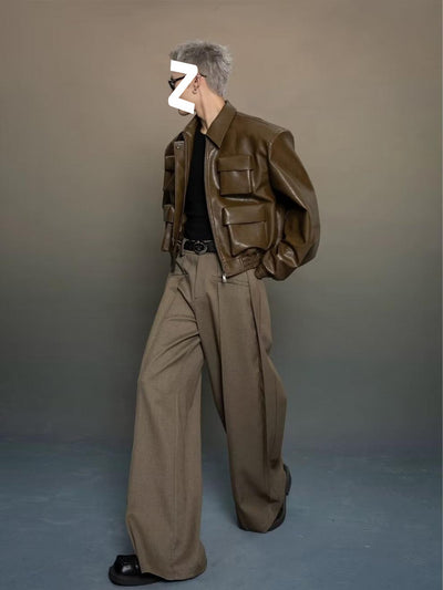 Chaqueta de Cuero Estilo Coreano con Diseño de Corte Moderno - Image 11