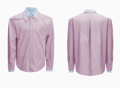 Camisa de Hombre con Parches Contrastantes y Rayas - Image 6