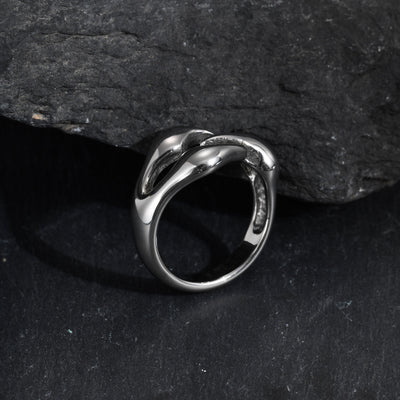 Anillo de Acero Inoxidable con Diseño Geométrico Irregular para Hombre - Image 8
