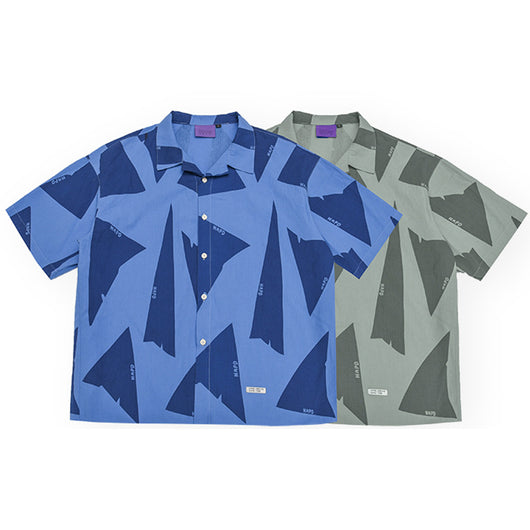 Camisa Hawaiana Casual de Cuello Cubano con Estampado