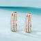 18K Blanco Dorado Natural Diamond Earrings Rose Dorado