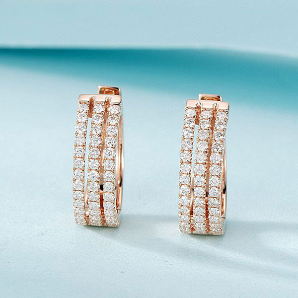 Aretes de Diamante Natural en Oro Blanco 18K