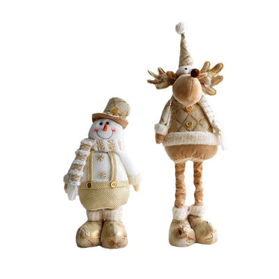 Adornos Navideños Retráctiles - Muñeco de Nieve y Reno Dorados - Image 4