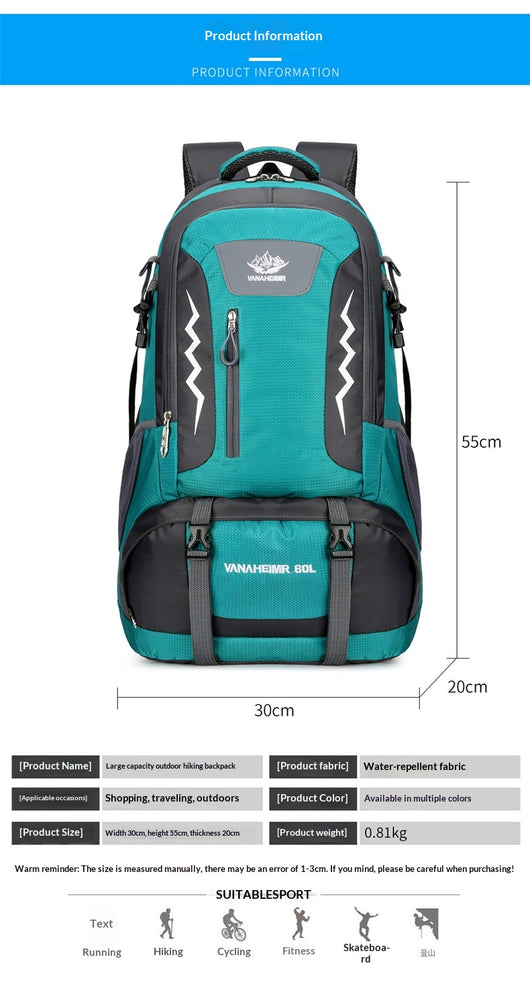 Mochila de Trekking de Gran Capacidad para Aventuras Outdoor - Image 10