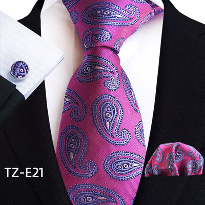Set de 3 Piezas: Corbata Paisley, Pañuelo de Bolsillo y Gemelos - Image 26