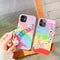 Funda Suave para Celular con Cadena de Muñequera Macaron Arcoíris