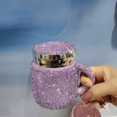 Taza de Oficina con Tapa y Cuchara Cerámica Diamante - Image 7