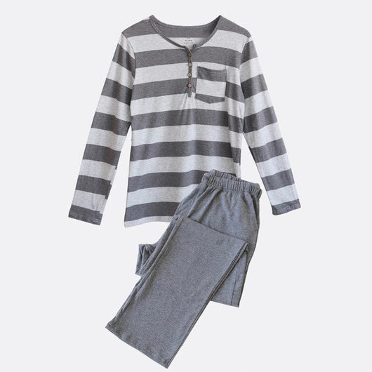 Pijamas a Juego para Parejas con Rayas Tejidas - Image 11