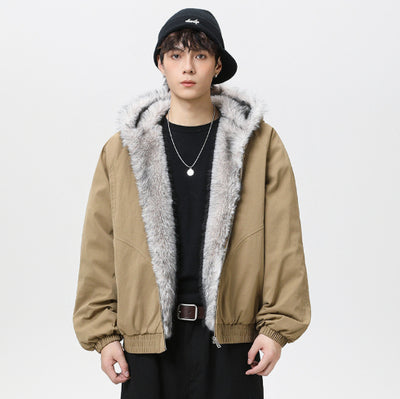 Chaqueta Acolchada de Algodón con Cuello de Forro Polar Retro para Hombre - Image 12