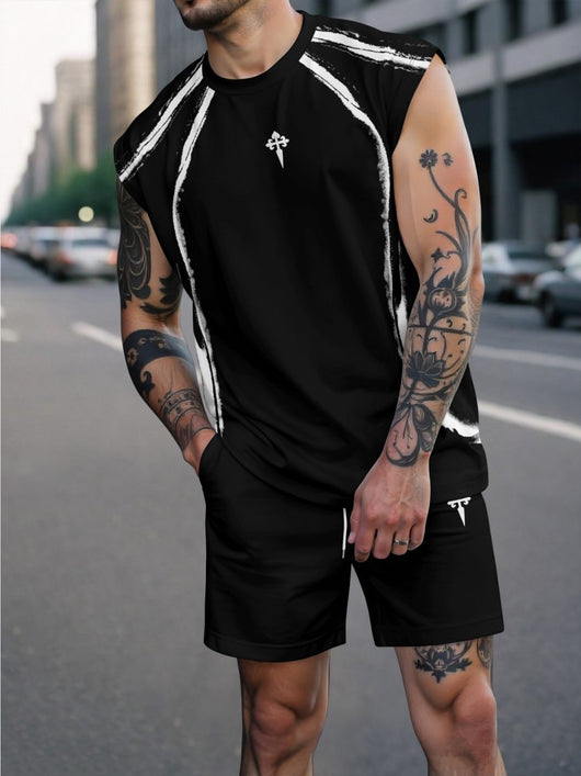 Conjunto Deportivo Hombre con Estampado de Letras - Image 9