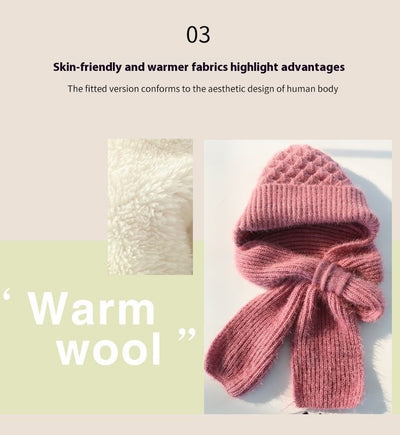 Gorro y Bufanda Tejida Doble Capa Acolchada - Abrigo Cálido en Lana - Image 10