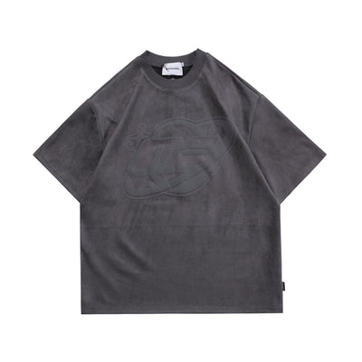 Playera Holgada Hip-hop Unisex con Estampado de Letras en Terciopelo Sintético - Image 9