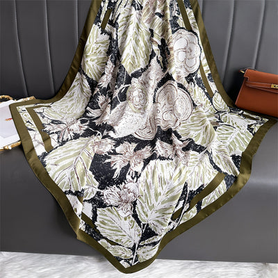 Chal Hijab Protector Solar con Bloques de Color Floral - Image 21