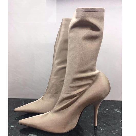 Botas Puntiagudas con Tacón Stiletto y Elástico Lateral para Mujer - Image 12