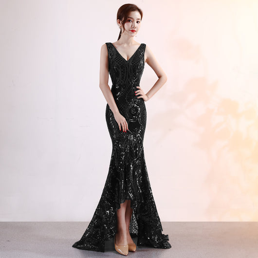 Vestido de Noche Elegante Escote V para Mujer - Diseño Sexy para Fiestas y Eventos - Image 6