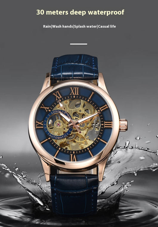 Reloj Mecánico Hombre Escala Romana Resistente al Agua Estilo Ejecutivo - Image 13