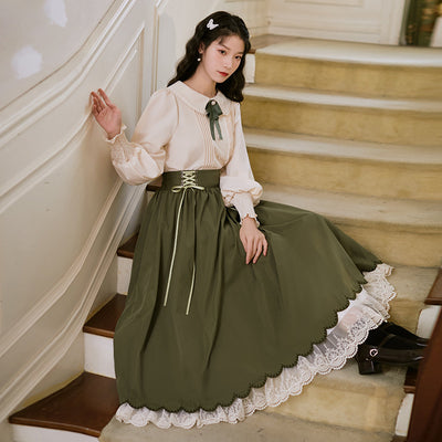Vestido Elegante de Encaje Floral Bordado Doble Capa Manga Larga - Image 12