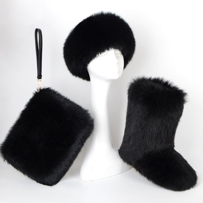 Botas de Nieve para Mujer Talla Grande con Forro de Terciopelo y Pelaje Sintético - Image 7