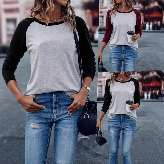 Playera de Moda Minimalista con Contraste de Colores