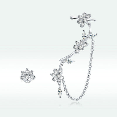 Aretes de Plata Esterlina S925 con Flor de Circonia Cúbica - Image 12