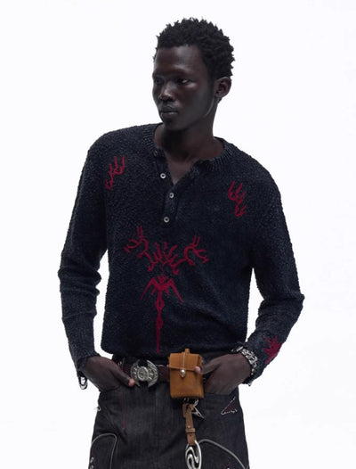 Polera Térmica Jacquard Cuello Henley Estampado Totoro - Image 10