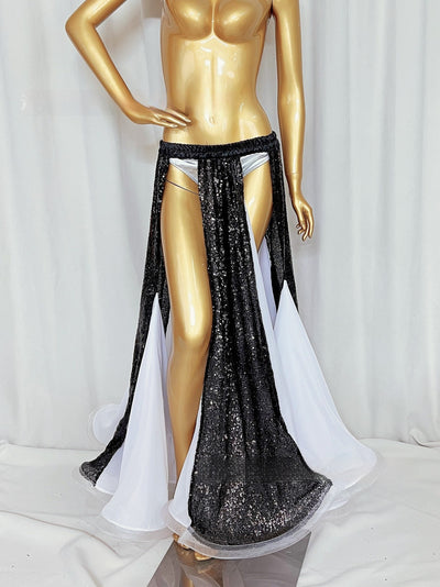 Falda de Baile con Lentejuelas y Abertura Elegante para Mujer - Image 11