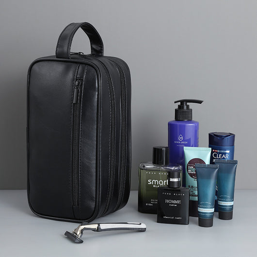 Bolsa de Aseo Viaje Doble Compartimento Cuero PU Hombre - Image 4