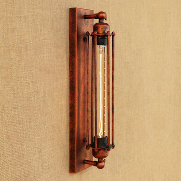 Lámpara de Pared Estilo Industrial Retro con Tubo de Cristal