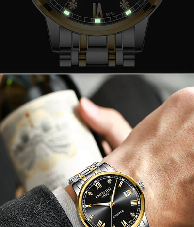 Reloj Automático de Acero Inoxidable Estilo Cinturón Ejecutivo Impermeable con Luminiscencia - Image 31