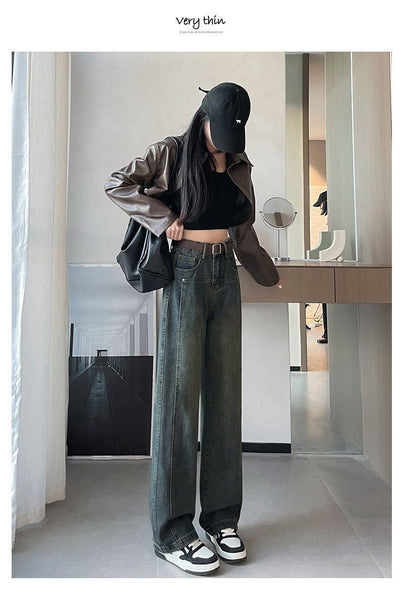 Jeans Cintura Alta Gris Cemento Corte Recto Efecto Adelgazante - Image 8