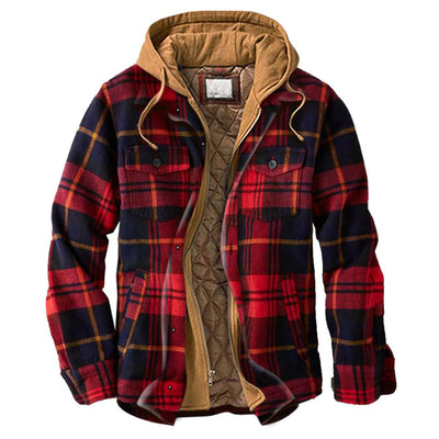 Camisa Abrigo de Cuadros Gruesa con Capucha - Image 2