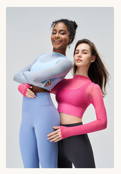 Playera Deportiva Reductora de Malla para Mujer - Manga Larga Transpirable de Secado Rápido - Image 17