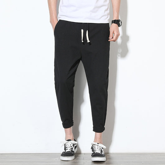 Pantalones de Lino para Hombre Estilo Coreano - Ajuste Relajado y Fresco - Image 14