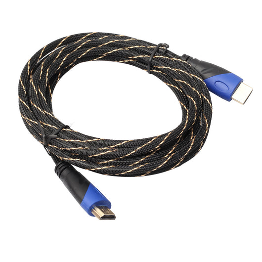 Cable de Video Macho a Macho con Conector Azul Negro y Detalles Dorados - Image 3