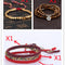 Pulseiras Budistas Tibetanas Artesanais Na Mão Contas de Cobre Trançadas Pulseira de Corda da Sorte e Braceletes Para Mulheres Homens Conjunto Dourado