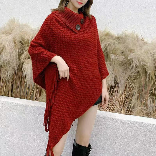 Poncho Suéter Casual de Felpa Suave para Mujer - Image 3
