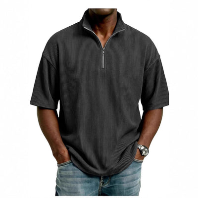 Playera Suelta de Tejido Waffle para Hombre - Comodidad de Verano - Image 4