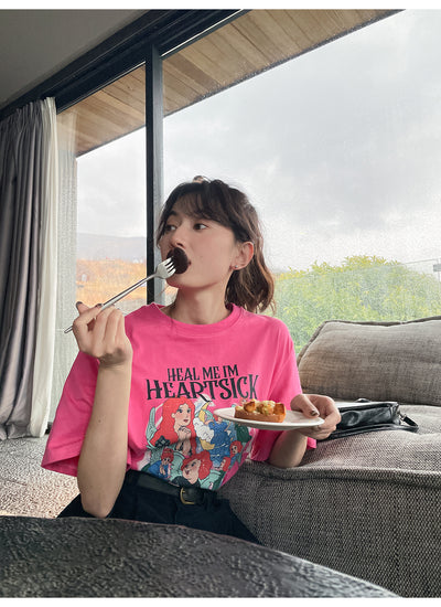 Playera Estampada Suelta y Ajustada para Mujer - Cuello Redondo Manga Corta - Image 40