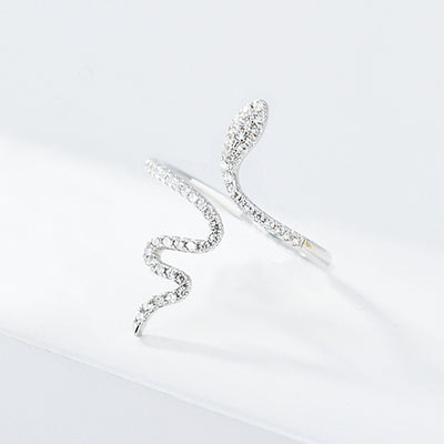 Anillo de Plata Esterlina con Diamantes Fancy Diseño Serpiente - Image 9