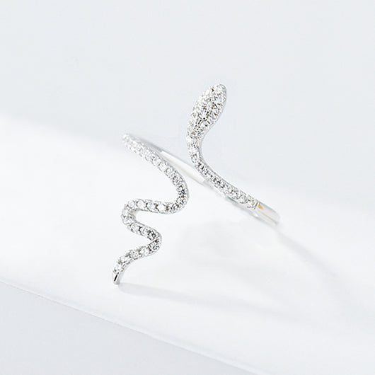 Anillo de Plata Esterlina con Diamantes Fancy Diseño Serpiente - Image 9