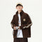 Cardigan Pesado a Rayas con Cuello de Pie Americano