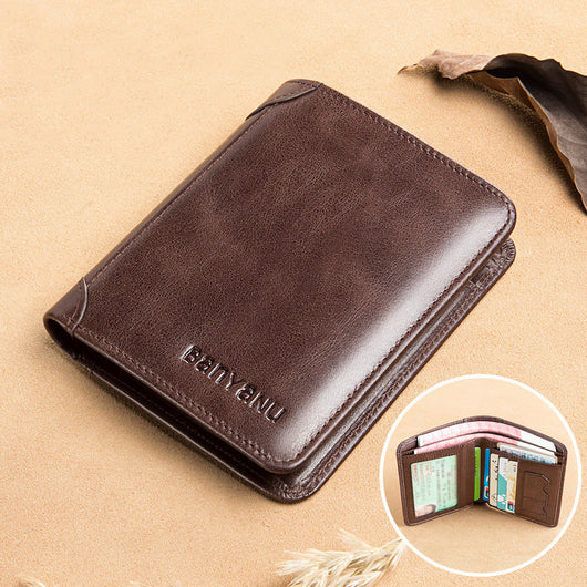 Billetera Vertical Tri-fold de Cuero Mate para Hombre - Image 16