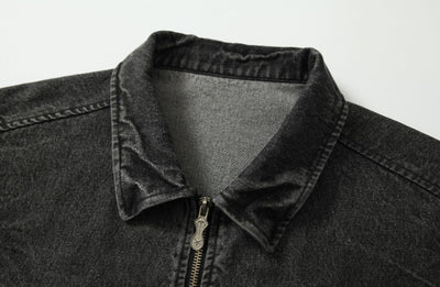 Chaqueta de Motociclista Denim con Bordados - Image 14