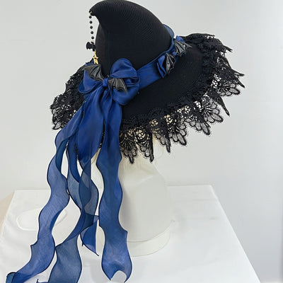 Sombrero Gótico Bruja Lolita de Encaje Hecho a Mano - Image 9